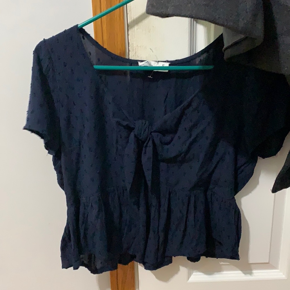 Navy Blue Hollister Top